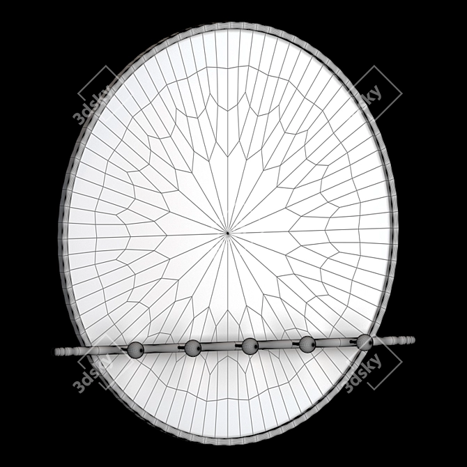 West Elm Moon Mirror: Elegant Wall Decor 3D model image 4