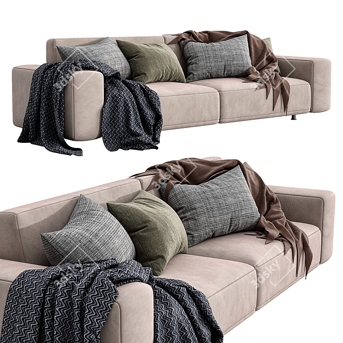 Modern Cross Sofa: Stylish, Versatile, and Comfortable 3D model image 1