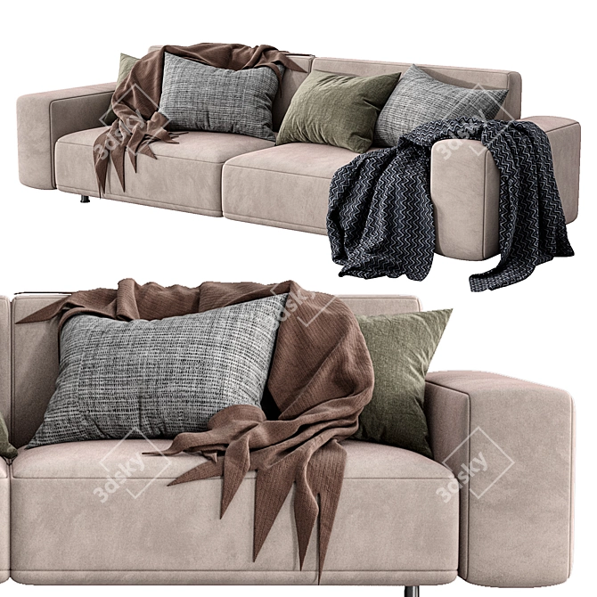 Modern Cross Sofa: Stylish, Versatile, and Comfortable 3D model image 3