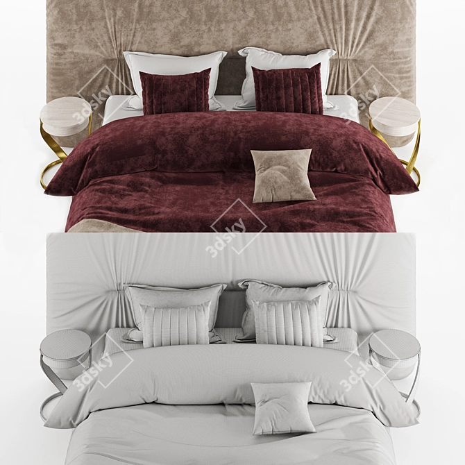 Sleek Modern Bed Design 3D model image 4