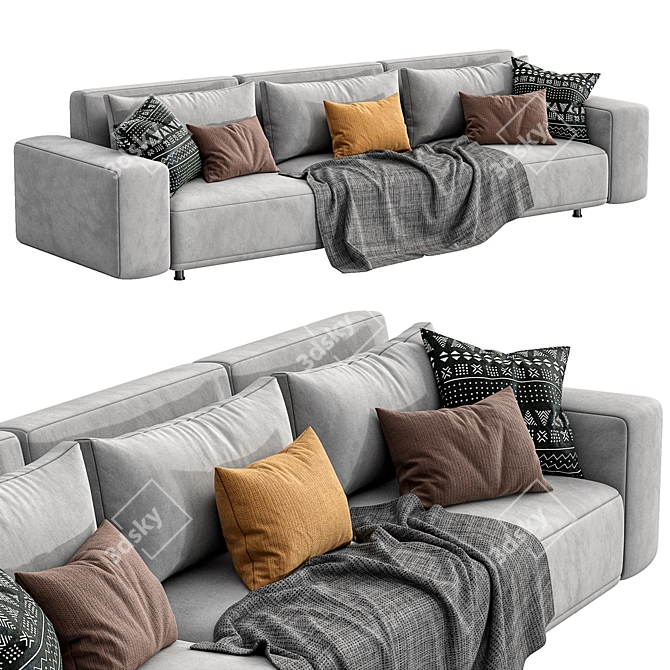 Modern Cross Sofa: Stylish and Versatile 3D model image 1