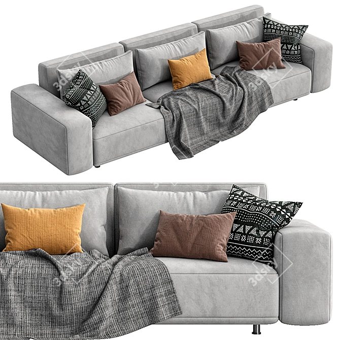 Modern Cross Sofa: Stylish and Versatile 3D model image 2