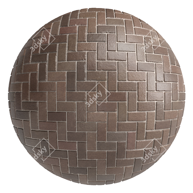 Artisan Brick Tiles 3D - PBR Materials 3D model image 2