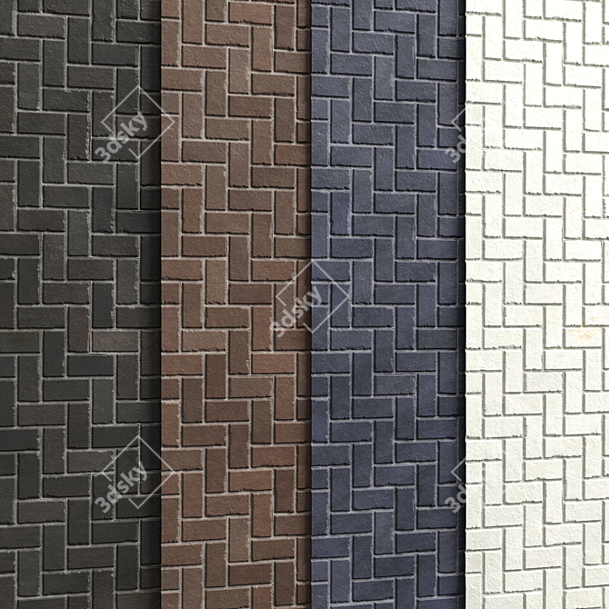 Artisan Brick Tiles 3D - PBR Materials 3D model image 5