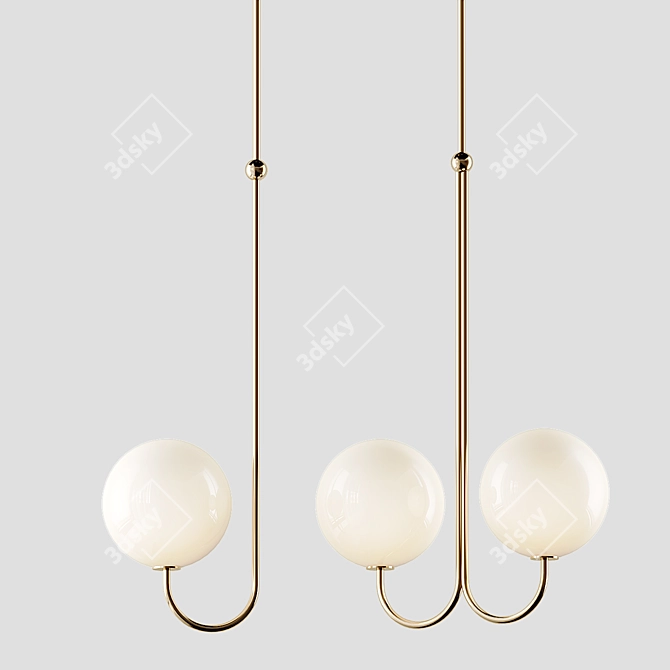 Elegant Angle Pendant Lighting 3D model image 1