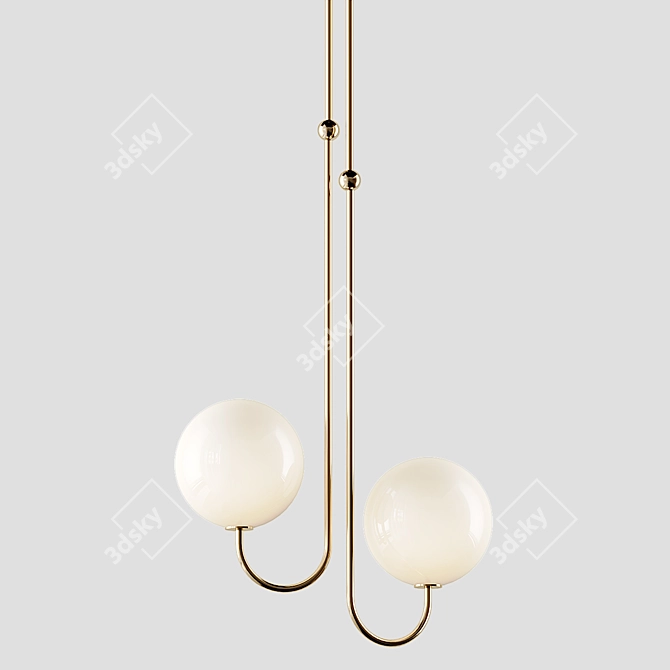 Elegant Angle Pendant Lighting 3D model image 3