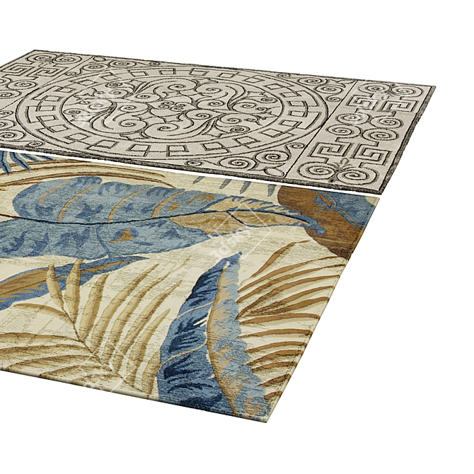 Luxury Poly Rug 79x79: Quilted Comfort 3D model image 2