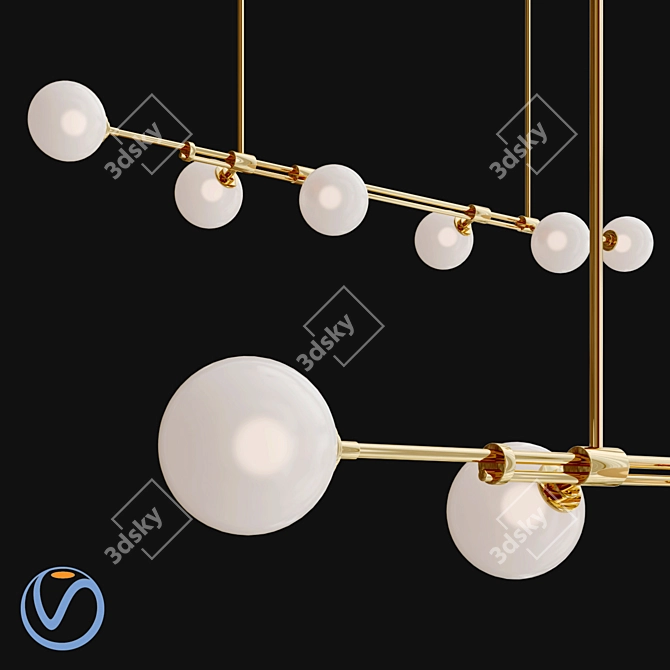 Trilogy Frost Brass Pendant 3D model image 4