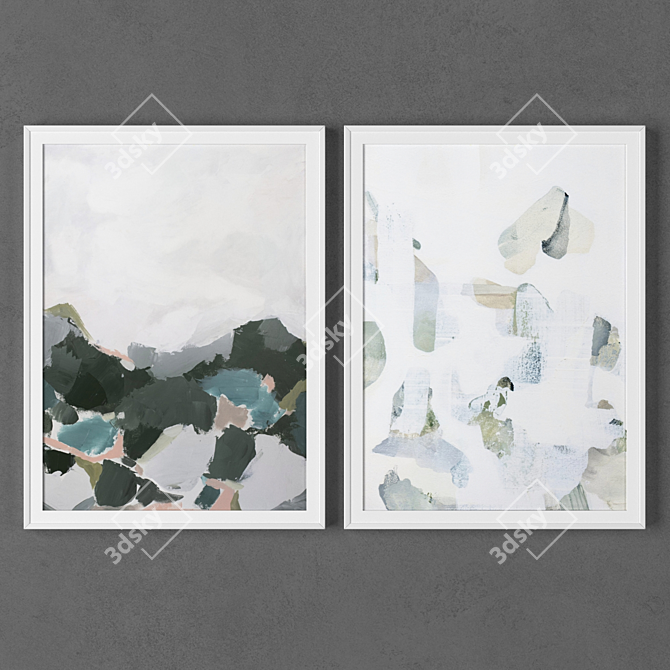 Texture and Frame Collection: Two 1082 Paintings 3D model image 1