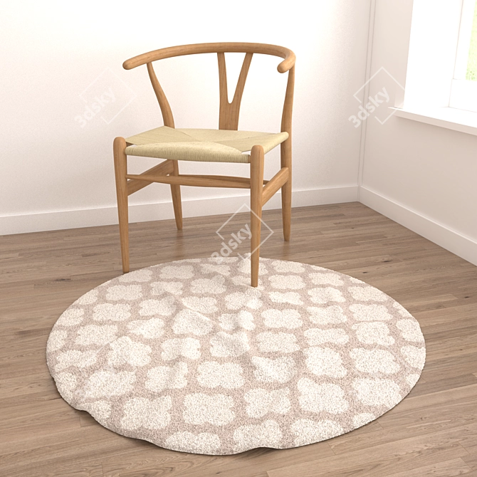 Versatile Round Carpet Set for Various Perspectives 3D model image 4