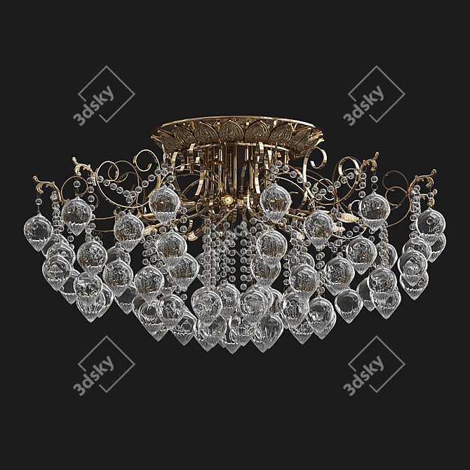 Elegant Fruity Ceiling Chandelier 3D model image 1