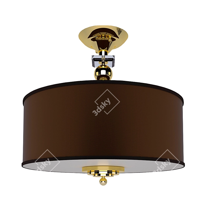 Golden Elegance Crystal Ceiling Light 3D model image 1