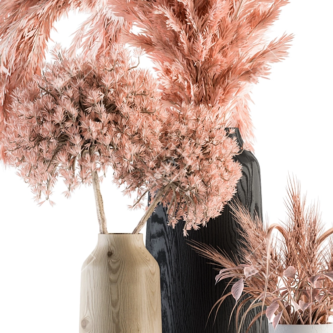 Pink Pampas: Beautiful Dried Plant 3D model image 2