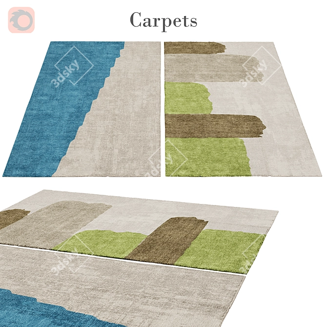 Polys: 3 888, Vets: 4 004 - Modern Rug 3D model image 1