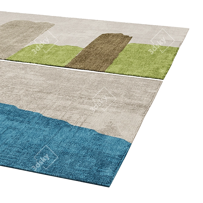 Polys: 3 888, Vets: 4 004 - Modern Rug 3D model image 2