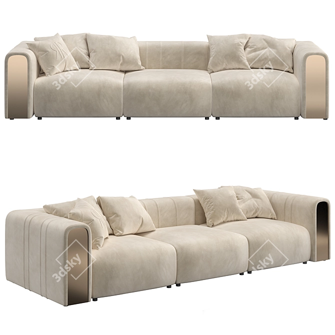 Luxurious Rugiano Luz Sofa 3D model image 1