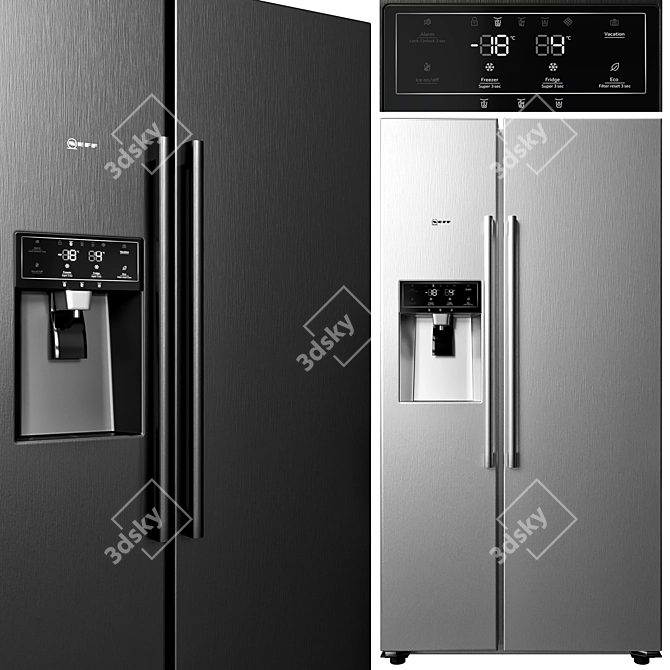 Neff Appliance Collection: Gas Cooktop, Refrigerator, Coffee Machine, Oven, Hood 3D model image 5