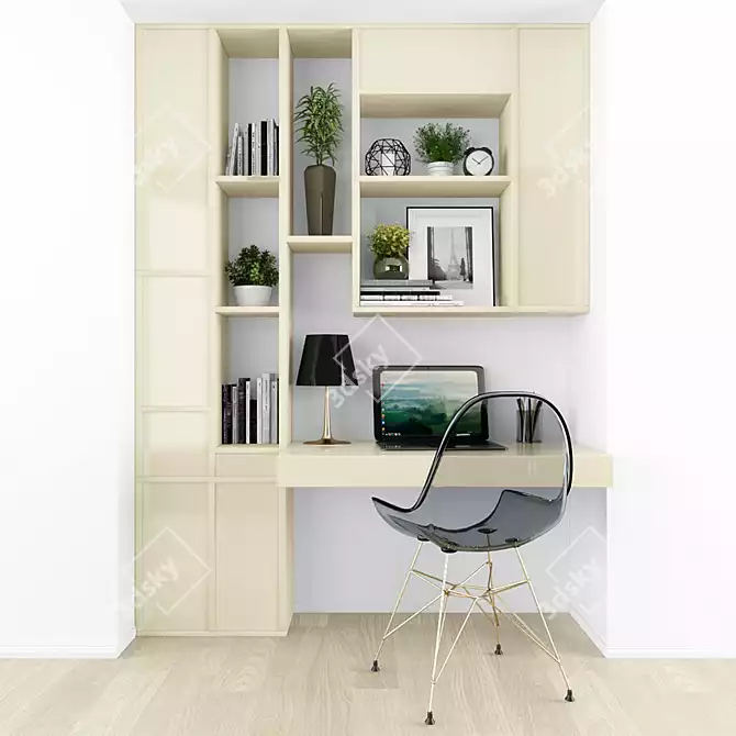 Versatile Workplace Set for Maximum Productivity 3D model image 1