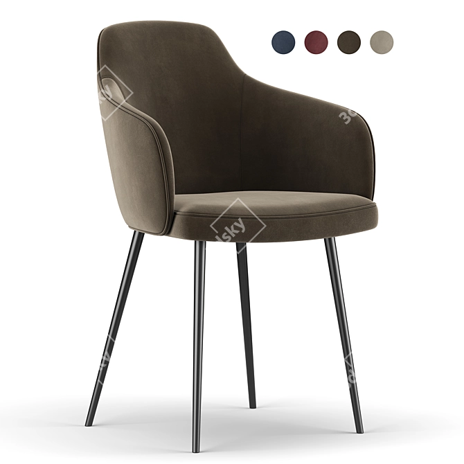 Stylish Cate Chair: Elegant and Comfortable 3D model image 1