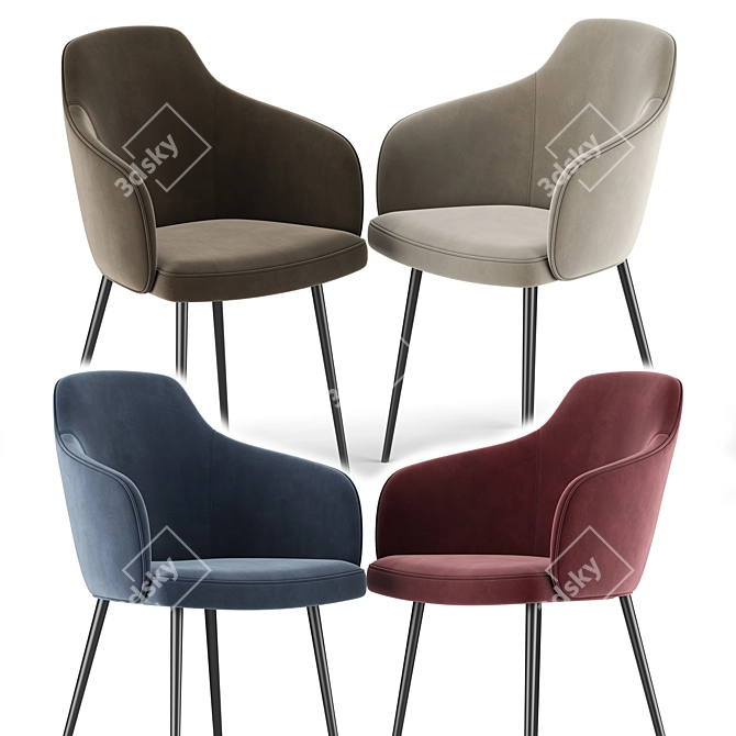 Stylish Cate Chair: Elegant and Comfortable 3D model image 2