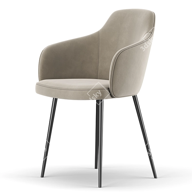 Stylish Cate Chair: Elegant and Comfortable 3D model image 4