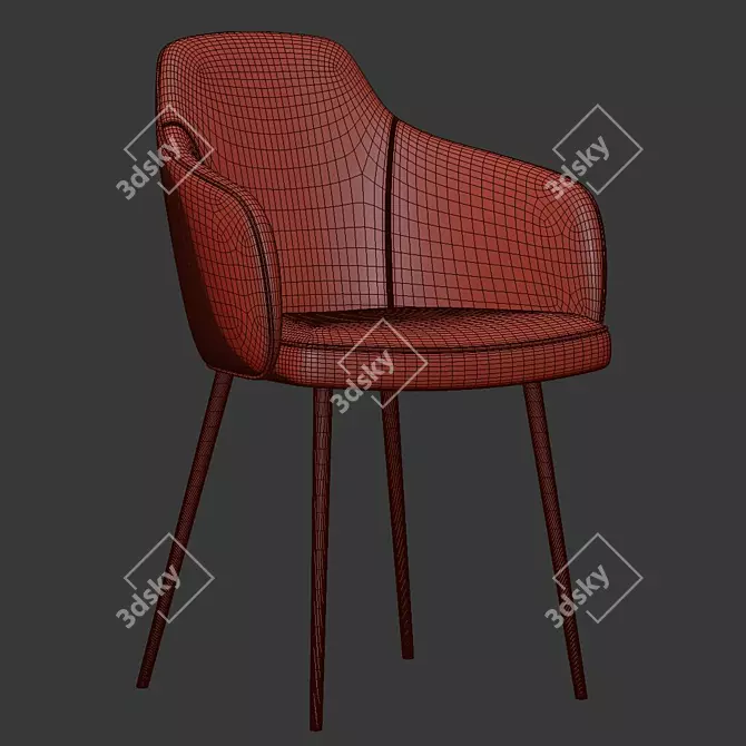 Stylish Cate Chair: Elegant and Comfortable 3D model image 5