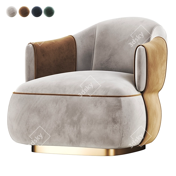 Trussardi Larzia Luxury Armchair 3D model image 1