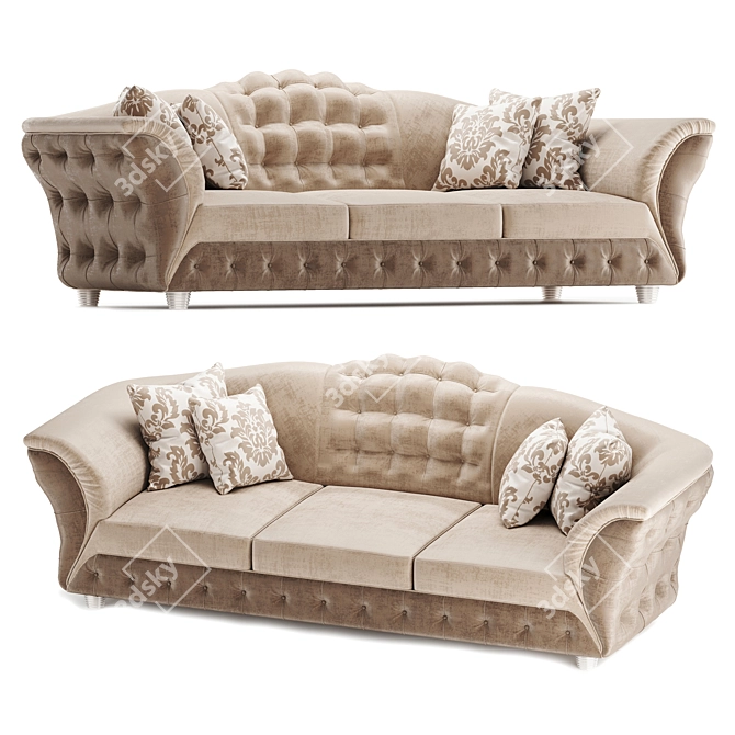 Title: Scarlett Gold Confort Sofa 3D model image 1