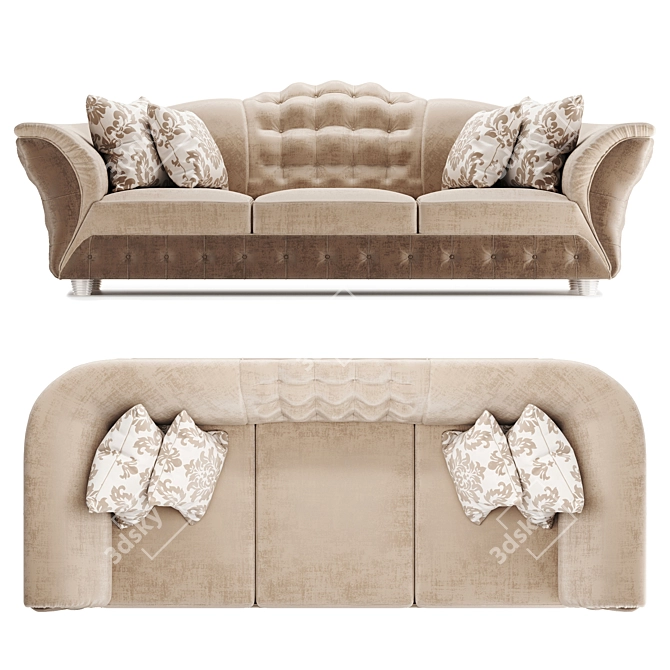 Title: Scarlett Gold Confort Sofa 3D model image 2