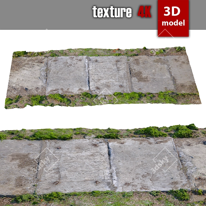 Title: High-Detail Concrete Road 3D model image 1