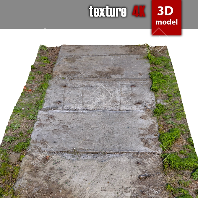 Title: High-Detail Concrete Road 3D model image 3