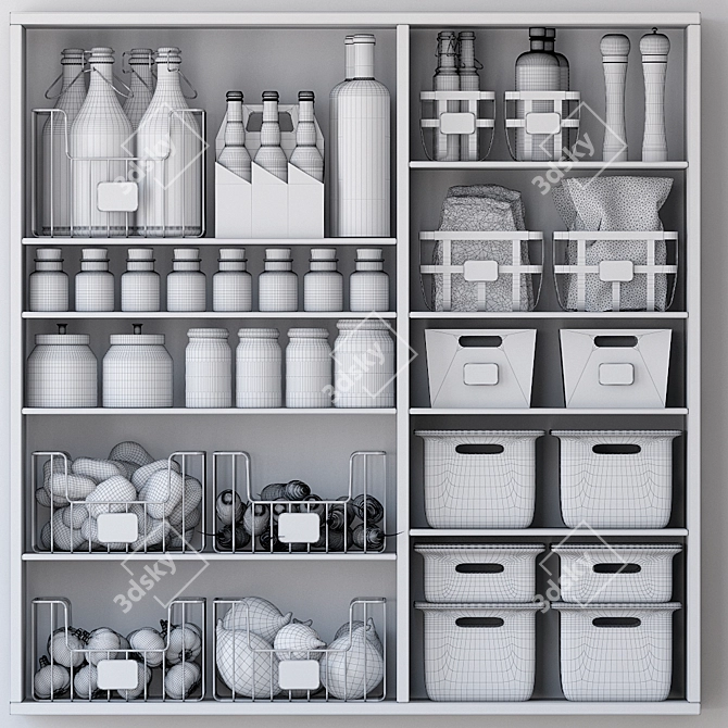 Kitchen Storage Set 3D model image 5