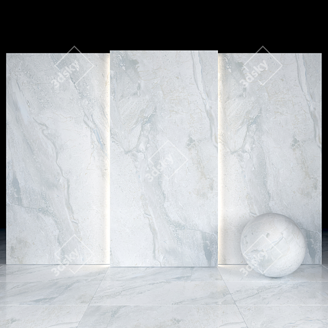 Elegant Helena Gray Marble Slabs 3D model image 1