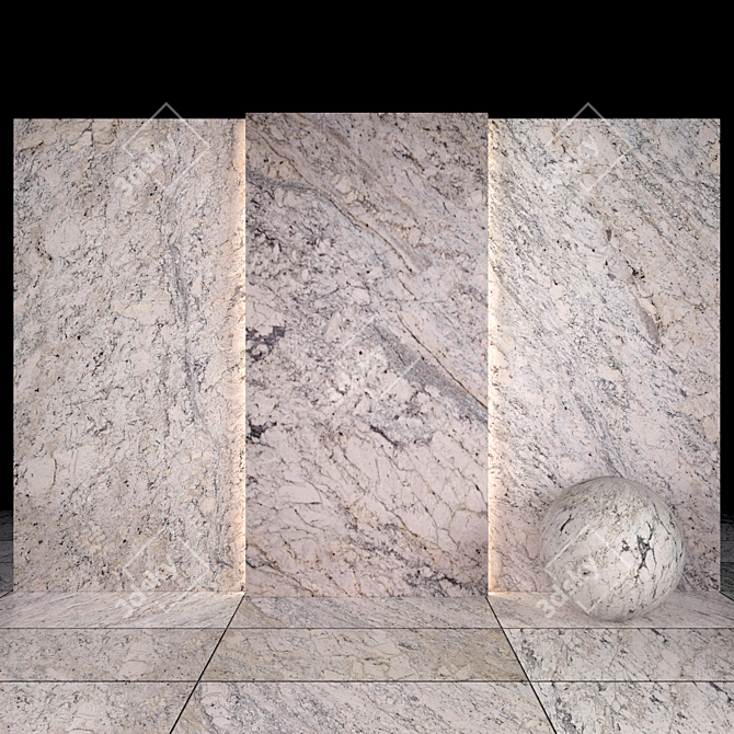 African Rain Granite: Stunning Slabs & Floor Tiles 3D model image 2