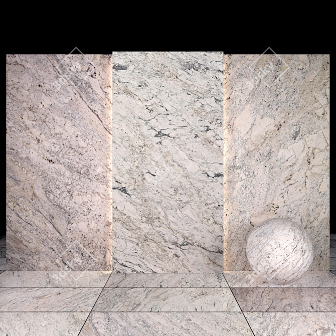 African Rain Granite: Stunning Slabs & Floor Tiles 3D model image 3