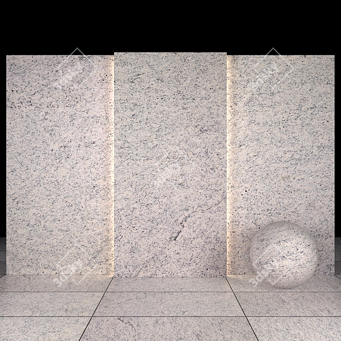 Dallas White Granite: Elegant Slabs & Tiles 3D model image 1