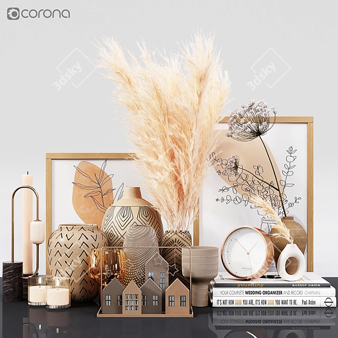 Luxury Home Decor Set 3D model image 1