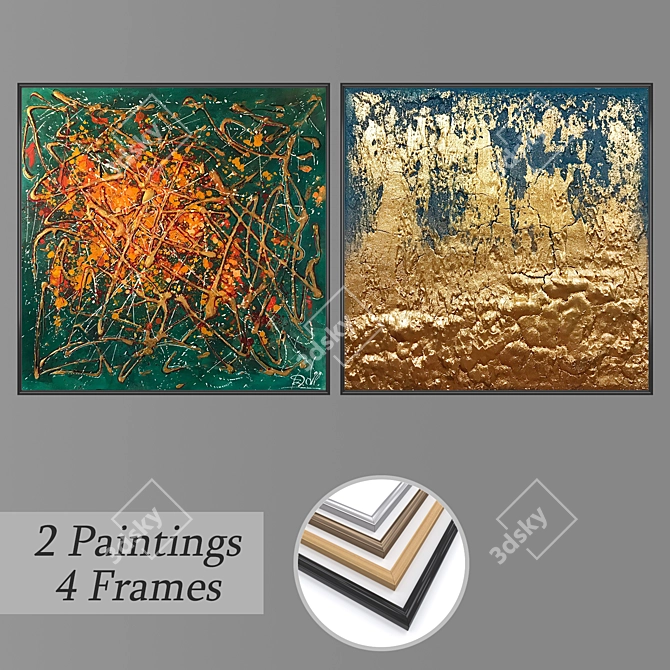 Versatile Set of Wall Paintings 3D model image 1