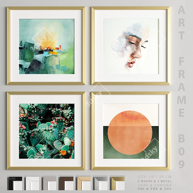 Modern Art Frame Collection 3D model image 1