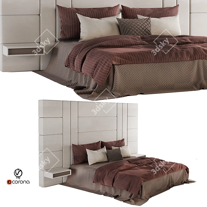 Amazon XL Bed Set 08: Premium Comfort for Superior Sleep 3D model image 1