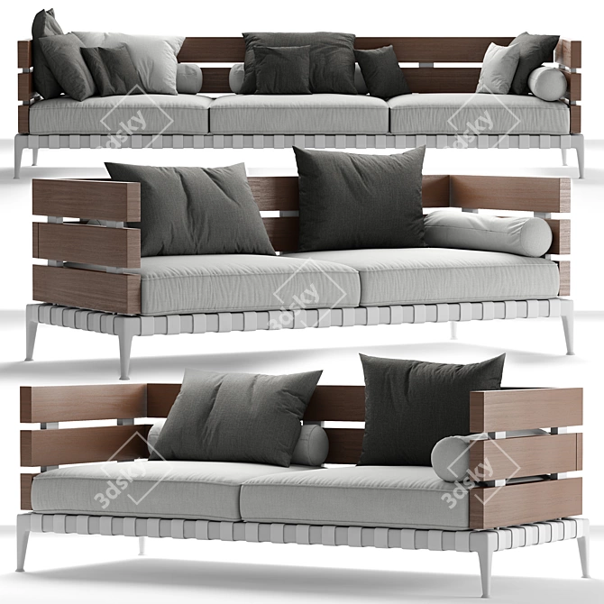 Ansel Sofa: Sleek & Stylish Seating 3D model image 1