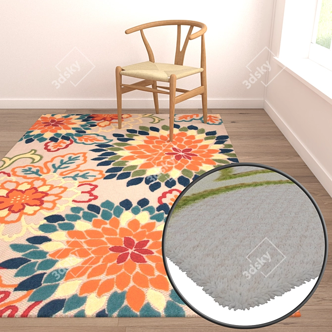 Title: Premium Rug Set: Versatile Textures 3D model image 5