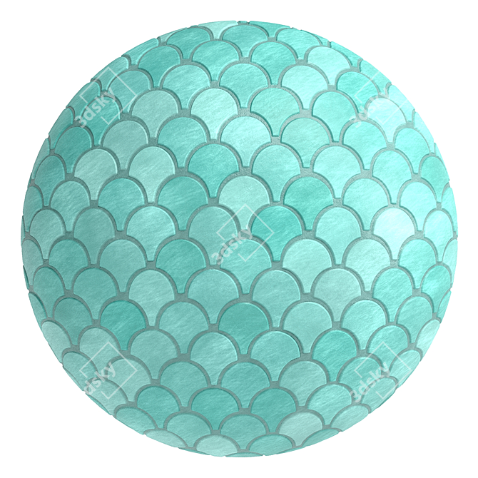 Fish Scale Tiles with PBR Materials 3D model image 3