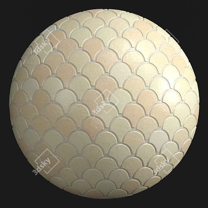 Fish Scale Tiles with PBR Materials 3D model image 5