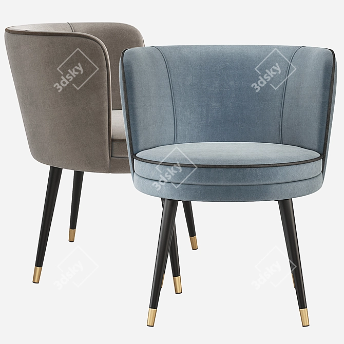 Eichholtz Grenada Velvet Dining Chair 3D model image 3