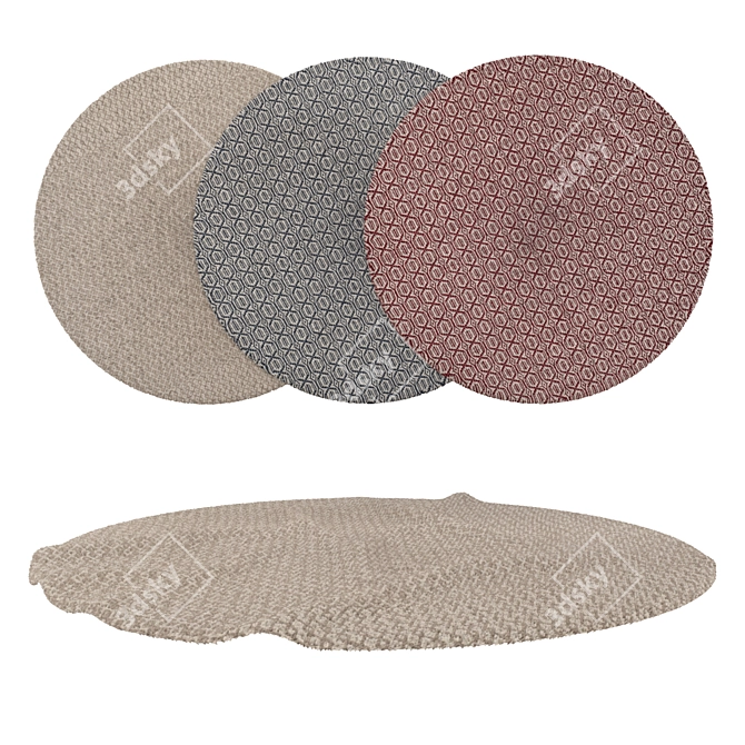 Variety Round Carpets Set 3D model image 1