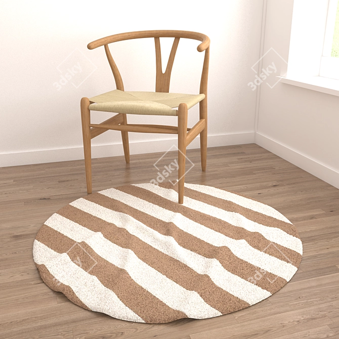 Round Carpets Set - Versatile and Realistic 3D Rug Collection 3D model image 4