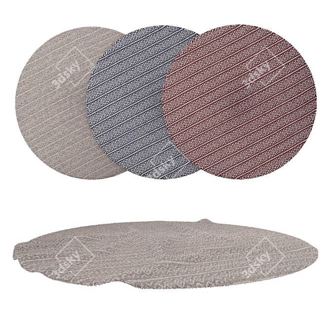 6-Piece Round Carpets Set 3D model image 1