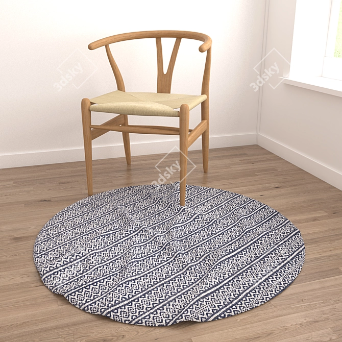 6-Piece Round Carpets Set 3D model image 4