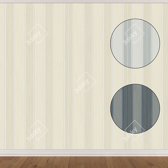 Seamless Wallpaper Set - 3 Colors 3D model image 1